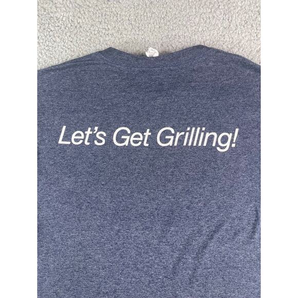 JERZEES Barbecue Shirt Mens Large Gray BBQ Let's Get Grilling Dad Father America - Picture 6 of 9